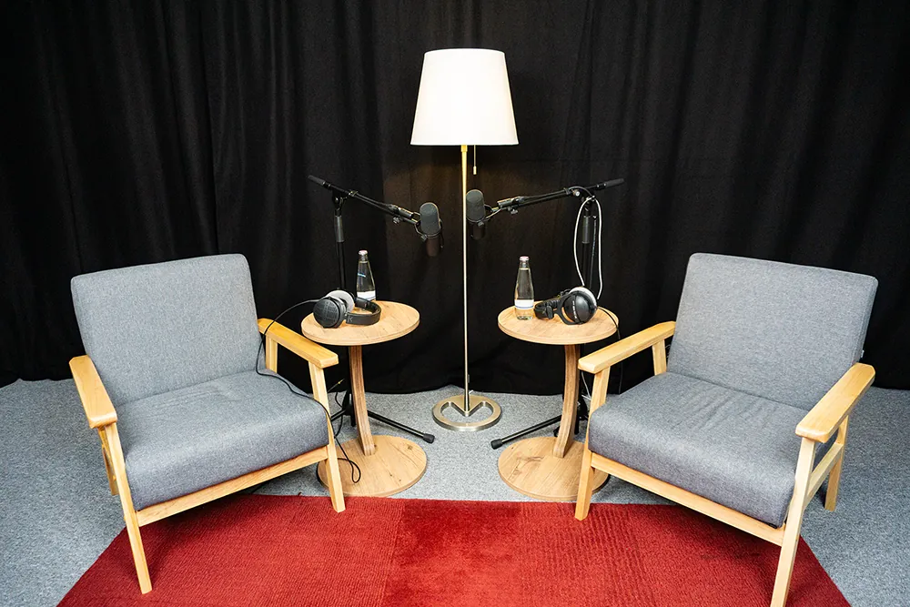 Podcast-Set im Fokuston-Studio in Berlin-Kreuzberg